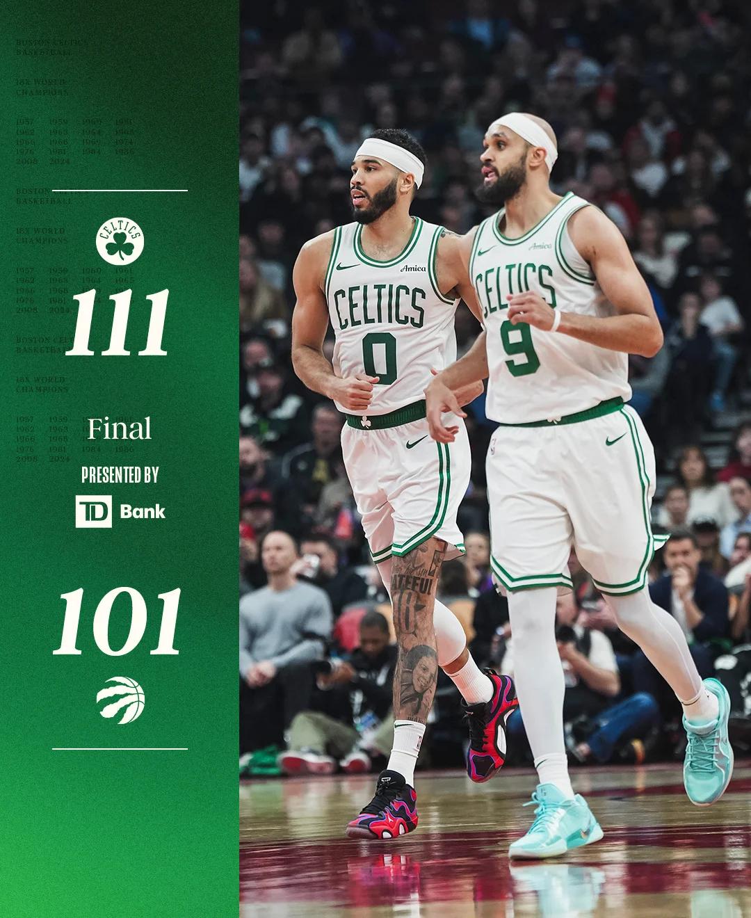 凯尔特人再胜猛龙连胜